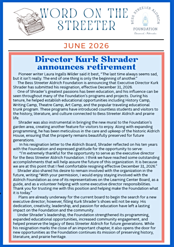 2026 06 24 ELM S A K. Shrader resignation 1