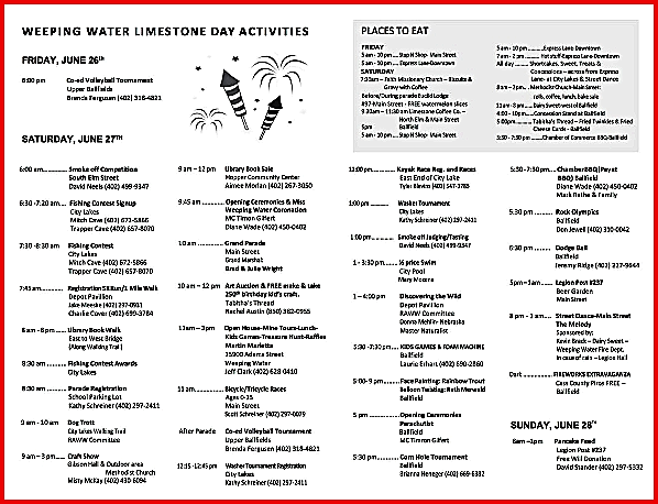 2026 06 24 WW limestone day schedule