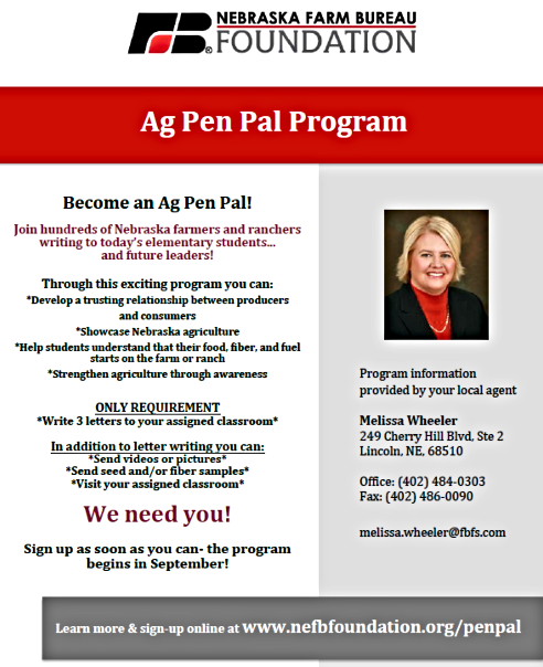 2020 08 26 NE FARM BUREAU Ag Pen Pal Program 1 1