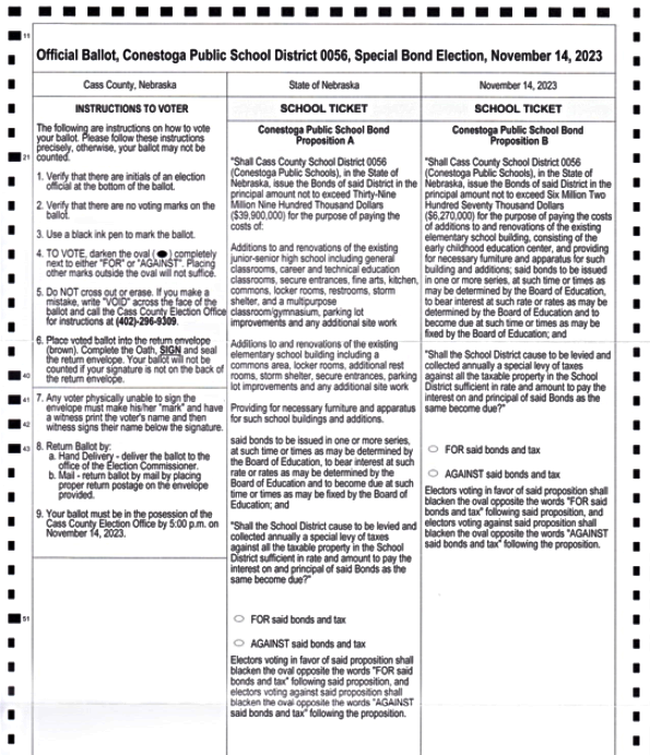 2023 11 08 VOTE SCHOOL BOND ELECTION