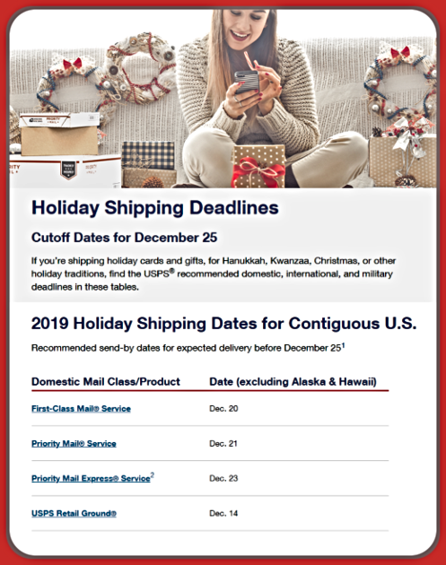 2019 12 18 USPS deadlines 1