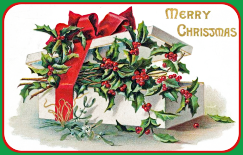 2018 12 19 Christmas box and holly
