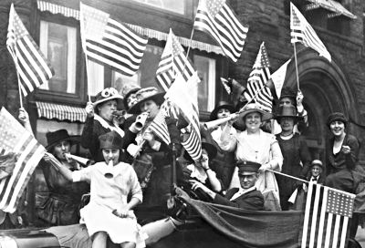 suffragettes celebrating