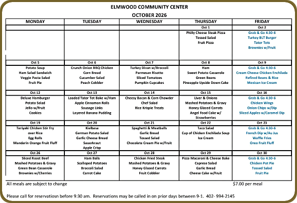 2026 09 30 ELM Oct menu