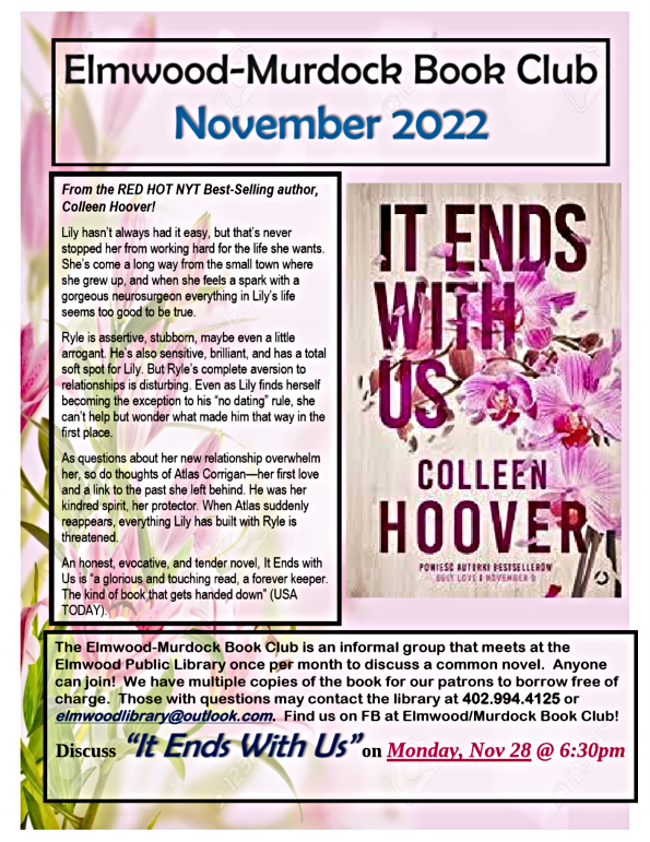 2022 11 02 ELM LIB BOOK of MONTH 1
