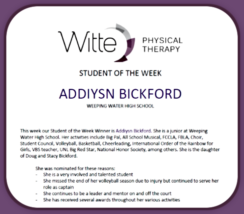2019 12 18 Witte SOTW Addy Bickford 1