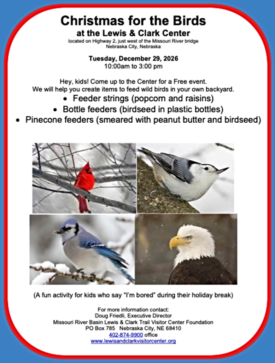 2026 09 02 NC LEWIS CLARK Christmas for the Birds flyer 12 30 2026