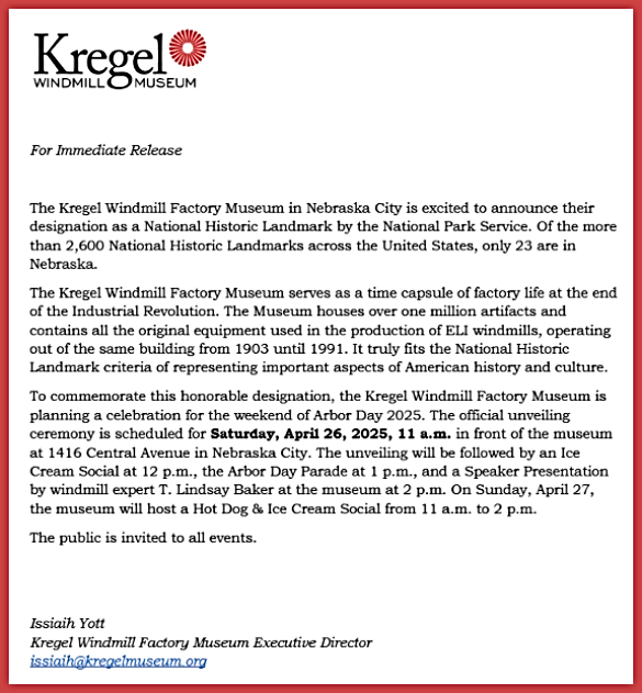 2025 04 23 NK Kregel museum history