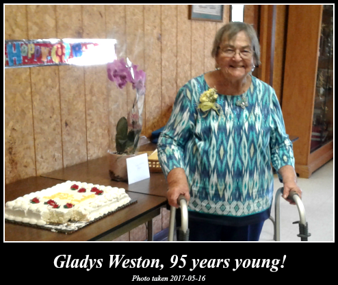 2017 0516 Gladys Weston 95 years young