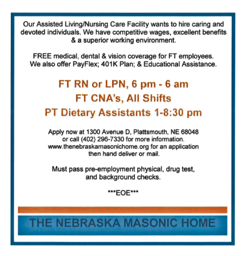2018 08 22 PLT Masonic Home HELP WANTED 1 week