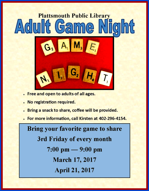 2017 03 15 PLT Library Adult Game Night