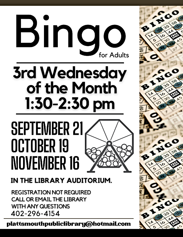 2022 09 07 PLT LIB Bingo Flyers 1