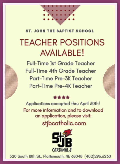 2019 04 03 PLT St JOHNS Teaching jobs