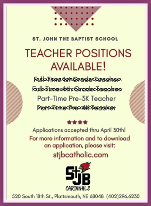 2019 06 05 PLT St JOHNS Teaching jobs 1
