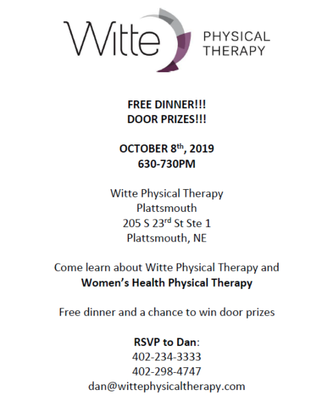 2019 10 03 WITTE re do Womens Health Physical Therapy Flyer 1