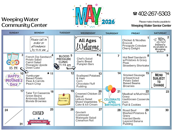 2026 04 29 WW senior May lunches