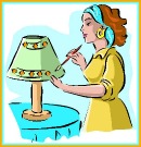 CLIP ART_LADY_PAINTING_LAMP